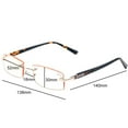 thumbnail image 2 of Men Business Gold Reading Glasses 3.00, Rimless Brown Lenses Tortoiseshell Temple Anti Blue Light Rectangular Readers +3.00 Strength, 2 of 6