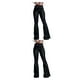 thumbnail image 1 of Sonducket Pantalones vaqueros de pierna ancha para mujer, pantalones largos de cintura alta con correa, pantalones vaqueros informales para Negro 2XL 2Conjunto, 1 of 6