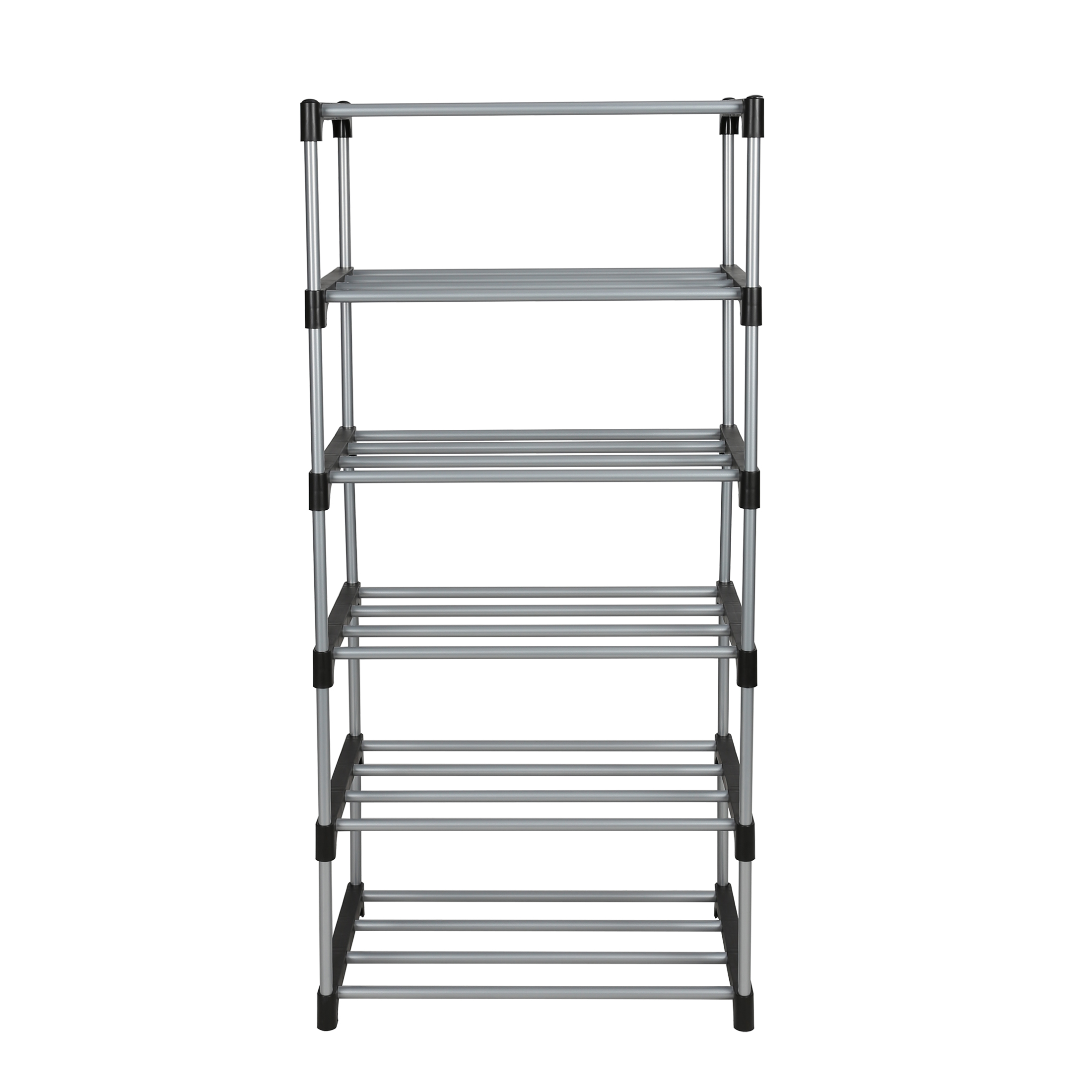 Mainstays 6-Tier Shoe Rack, Black and Silver photo 1