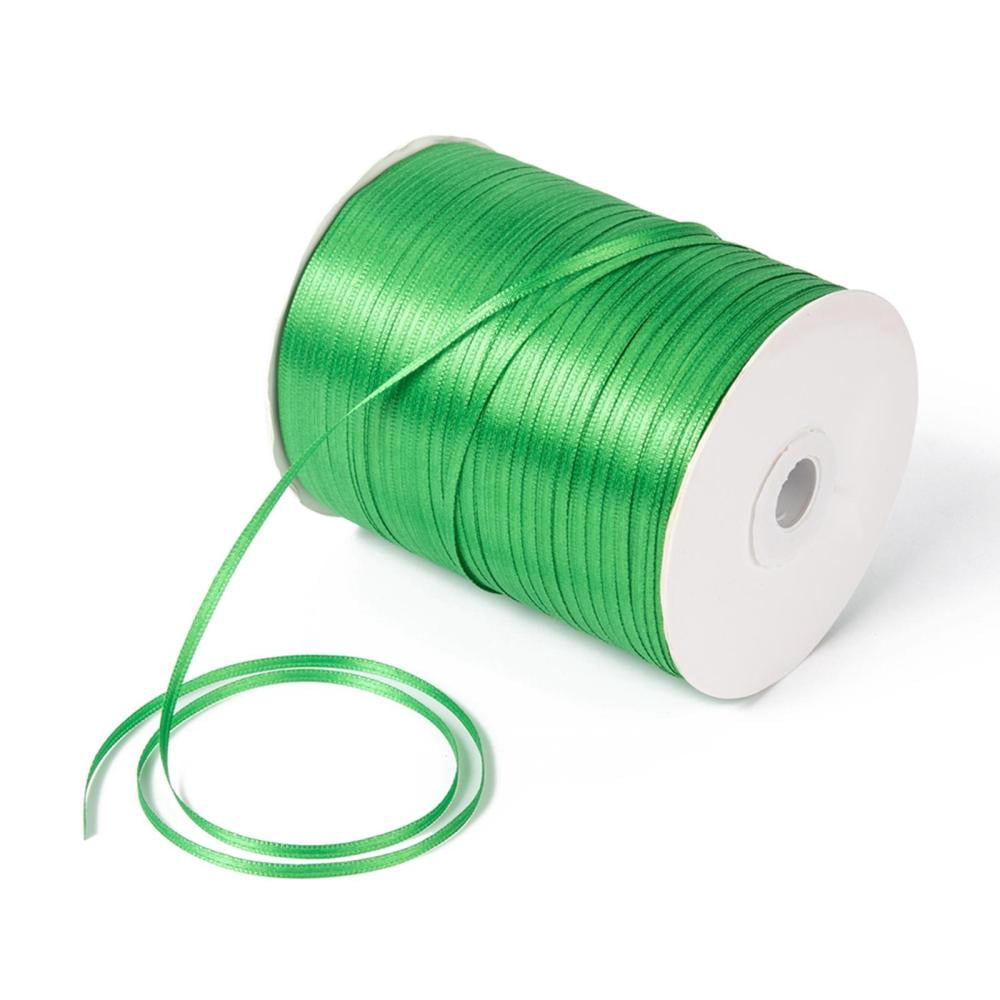 Double Face Satin Ribbon Polyester Ribbon Green 1/8 inch(3mm) wide 880yards/roll(804.672m/roll)