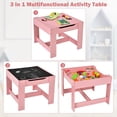 thumbnail image 3 of Olakids Kids Table and Chair Set, 3 in 1 Wood Children Desk Set with Removable Blackboard, Storage Drawer, Toddlers Activity Table Furniture for Art Crafts Drawing Reading Playroom (Pink), 3 of 17