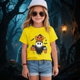 thumbnail image 2 of Staki Kids Halloween Shirts Girls Halloween Shirts for Kids Toddler Girls T-Shirts Clothes Short Sleeve Cotton Tee(Yellow,9-10 Years), 2 of 4