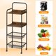 thumbnail image 4 of Estante para Cocina con Ruedas 4 Niveles, Carrito Organizador de Almacenamiento Cocina con Estante y Cesta Metal, Negro, 4 of 5