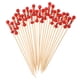 thumbnail image 1 of Uxcell 100Pcs Palillos de cóctel de doble perla, palillos de bambú para bebidas, alimentos y frutas, rojos, 1 of 6