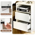 thumbnail image 3 of Hassch Two-Drawer Nightstand with Shelf, Modern White Bedside Table, Handleless Design, Space-Saving Storage Solution (15.75"L x 11.81"W x 23.62"H), 3 of 9