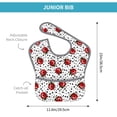 thumbnail image 4 of Zufioo Red Ladybugs On Black Dotted Print Toddler Adjustable Waterproof Bib, 11.6x15 Inch Feeding Bib Suitable for 6-24 Month Babies, 4 of 8