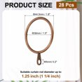 thumbnail image 2 of Uxcell 28 Pcs Curtain Rings with Eyelets, 1.5"ID Sliding Smoothly Metal Drapery Ring Fit Up to 1 1/4" Curtain Rod, Red Bronze, 2 of 5