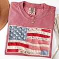 thumbnail image 3 of Comfort Colors Faux Patchwork American Flag Shirt 250th Years Patriotic 4th Of July Tee Vintage Faux Quilted USA Graphic T Shirt, 3 of 5