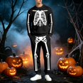 thumbnail image 2 of Men's 2 Pieces Tracksuit Set Novelty Skeleton Print Sweatshirts Matching Jogger Pants Outfits (Black L), 2 of 5