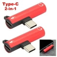 thumbnail image 4 of Adaptador 2 en 1 Tipo C, 2 Cable Piezas de Carga de Audio Cargador Distribuidor de Auriculares Conector de 3,5 mm Adaptador de Auriculares y Cargador para Moto Z, 4 of 7