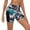 Coconut Tree, variant on Ocean Blues Women's High-Waisted Board Shorts with Mesh Splicing Swim Bottoms Swim Shorts Size L