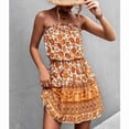 thumbnail image 2 of Vestido corto con estampado floral para mujer Nikou naranja L, 2 of 5
