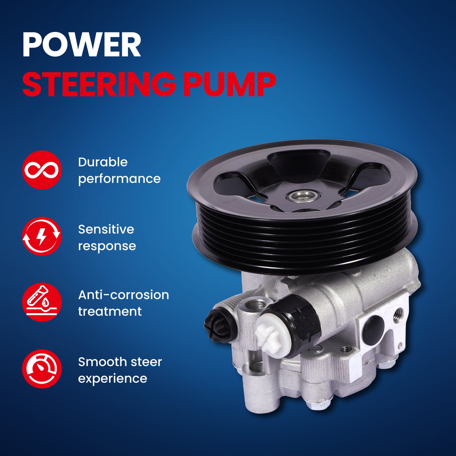 MOCA AUTOPARTS 96-5498 Power Steering Pump w/ Pulley Fit for 2005-2012 Toyota Avalon 3.5L & 2007-2011 Toyota Camry 3.5L & 2007-2012 Lexus ES350 3.5L
