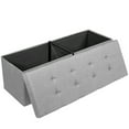 thumbnail image 3 of Canddidliike Fabric Folding Storage with Divider Bed End Bench-Light Gray, Folding Ottoman Storage Bench Cube for Space Saving, 3 of 4