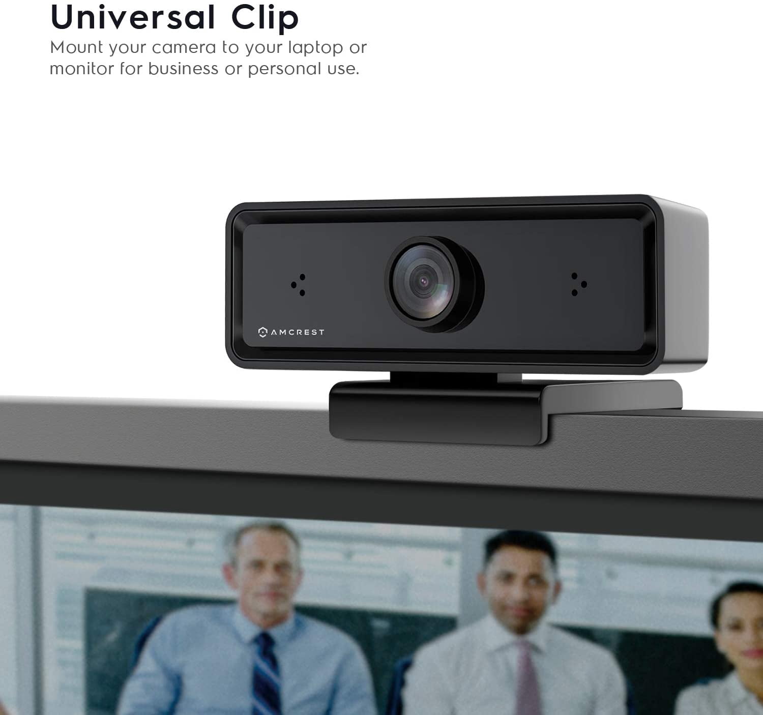 Amcrest Dual-Mic 1080P Webcam with Two Microphones for Enhanced Audio & 3D Noise Cancellation, Web Cam USB Computer Camera for PC Desktop & Laptop, Auto-White Balance for Superior Low Light, (AWC2198)