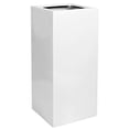 thumbnail image 3 of Pottery Pots USA Inc. Pottery Pots Bouvy Fiberstone Indoor Outdoor Modern High Square Planter, Glossy White Black, 3 of 5