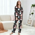 thumbnail image 6 of joogoo Pajamas Set for Women Snowman Snowflake Long Sleeve Pjs Loungewear L, 6 of 7