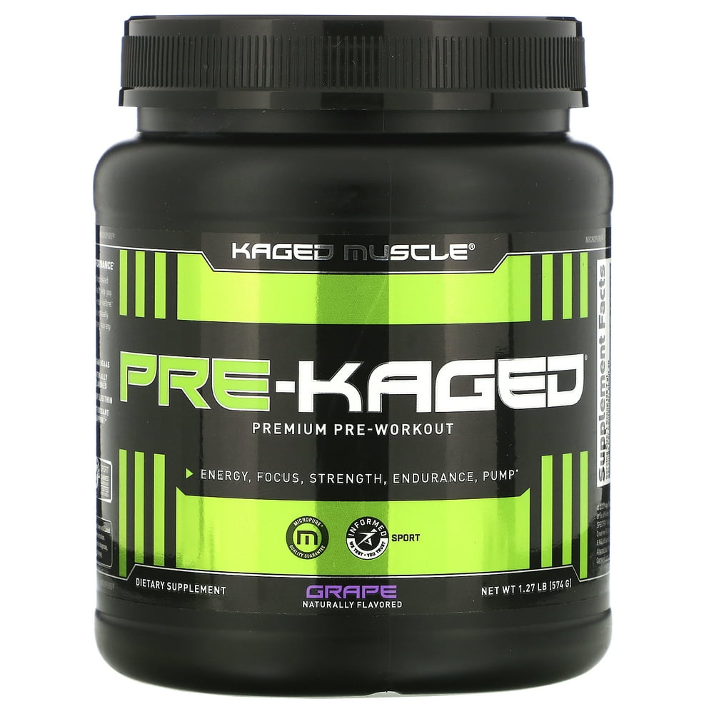 Kaged Muscle PREKAGED, Premium PreWorkout, Grape, 1.27 lb (574 g