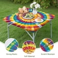 thumbnail image 4 of Tie Dye Color Burst Pattern Square Fitted Tablecloth with Elastic Edge,Square Table Cover,Washable Elastic Table Cover for Home Kitchen Party Decor 34"x34", 4 of 6