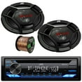 thumbnail image 1 of JVC KD-TD71BT Single DIN AM/FM Radio USB AUX Bluetooth CD Player Receiver Bundle Combo with 2x 6x9" 3-Way Coaxial 500 Watts Max Power Automotive Car Audio Speakers and 16G Speaker Wire, 1 of 4