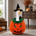 thumbnail image 6 of AZXY Halloween Pumpkin Porch Goose Outfit for Outdoor Lawn Decor, Fall Themed Goose Costume for 23 Inch Goose Statue, Holiday Sculpture Accessory for Patio Yard Lawn Front Porch Outdoor Decoration, 6 of 8