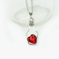 thumbnail image 4 of OPOLSKI Necklace Scratch-resistant Minimalistic Alloy Heart-shaped Faux Crystal Bottle Choker Pendant Chain Red, 4 of 8