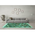 thumbnail image 3 of Ahgly Company Indoor Square Abstract Turquoise Blue Contemporary Area Rugs, 5' Square, 3 of 4