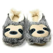 Oooh Geez Women's Cozy Sherpa Slippers,  Funny Animal Soft House Slippers, Sloth Steps, M