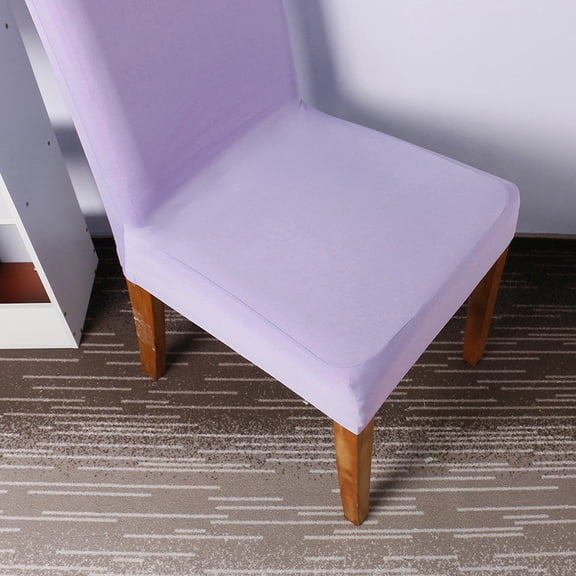 OUNONA Stretchable Lavender Dining Chair Protector Removable Chair Cover