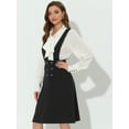 thumbnail image 3 of Vestido tipo peto para mujer con tirantes ajustables y falda con tirantes midi Negro M, 3 of 5