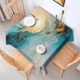thumbnail image 2 of Blue Gold Marble Pattern Square Tablecloth,Waterproof Square Table Cover,Wipeable Spillproof Washable Table Cover for Home Kitchen Party Decor 60"x60"(152x152cm), 2 of 6