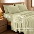 thumbnail image 3 of Lux Decor King Size Bed Sheets - 6 Piece Ultra-Soft Microfiber Sheets Set, Deep Pocket Fitted Sheet, Flat Sheet & 4 Pillowcases, Breathable Hotel Luxury, OEKO-TEX Certified, Beige, 3 of 10