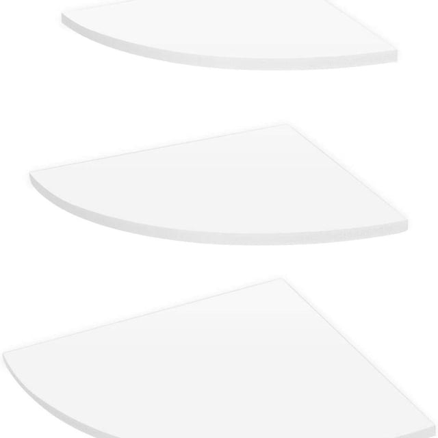 Estante de pared de esquina blanco, estante de esquina flotante de 3 niveles, estantes de pared