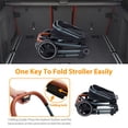 thumbnail image 4 of Convertible Baby Stroller, Foldable Pushchair, Newborn Reversible Bassinet Pram with Adjustable Canopy, Aluminum Structure, 5-Point Harness for Infant & Toddler (Black), 4 of 5