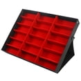 thumbnail image 1 of Estuche organizador para gafas de sol, de piel sintética, con 18 rejillas y tapa plegable., 1 of 7