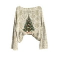 thumbnail image 4 of FDGIU Women's Christmas Long Sleeve T-Shirt - Lightweight Christmas Tree Graphic Top, Snowflake Sequined Blouse, Xmas Vacation Casual Sweatshirt, 4 of 6
