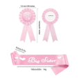 thumbnail image 2 of Pink Blue Big Sister Satin Sash and Badge Pin for Girls Birthday Baby Shower Big Sister To Be Party Favor Supplies Decorations, 2 of 4