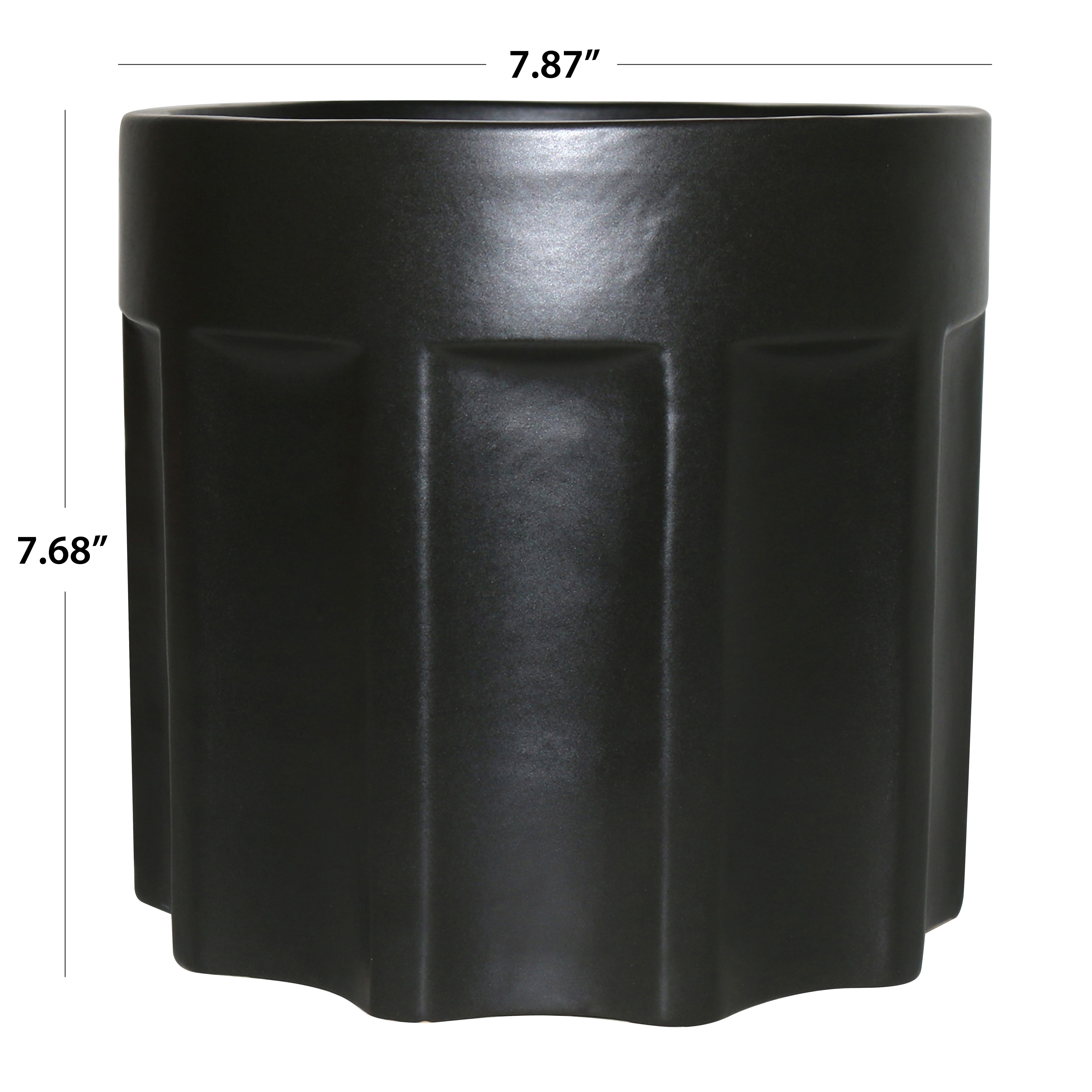Better Homes & Gardens 5" x 5" x 5" Round Black Ceramic Plant Planter