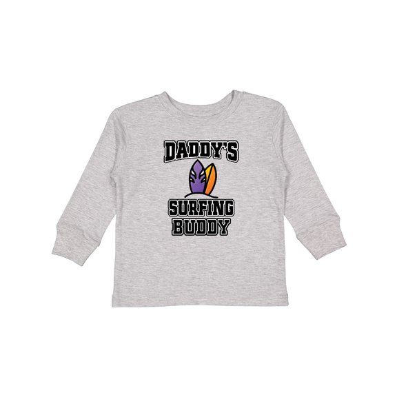 Inktastic Daddy Surfing Buddy Kids Surfer Boys or Girls Long Sleeve Toddler T-Shirt