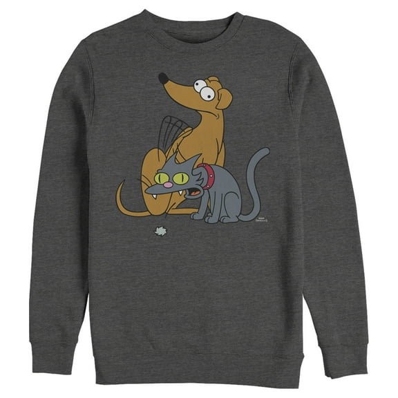 Men's The Simpsons Family Pets  Sweatshirt Charcoal Heather X Large