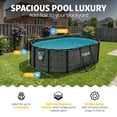 thumbnail image 2 of Funsicle 9'10" Oasis Designer Above Ground Pool with Pump, Oval Frame, Dark Herringbone, 2 of 6