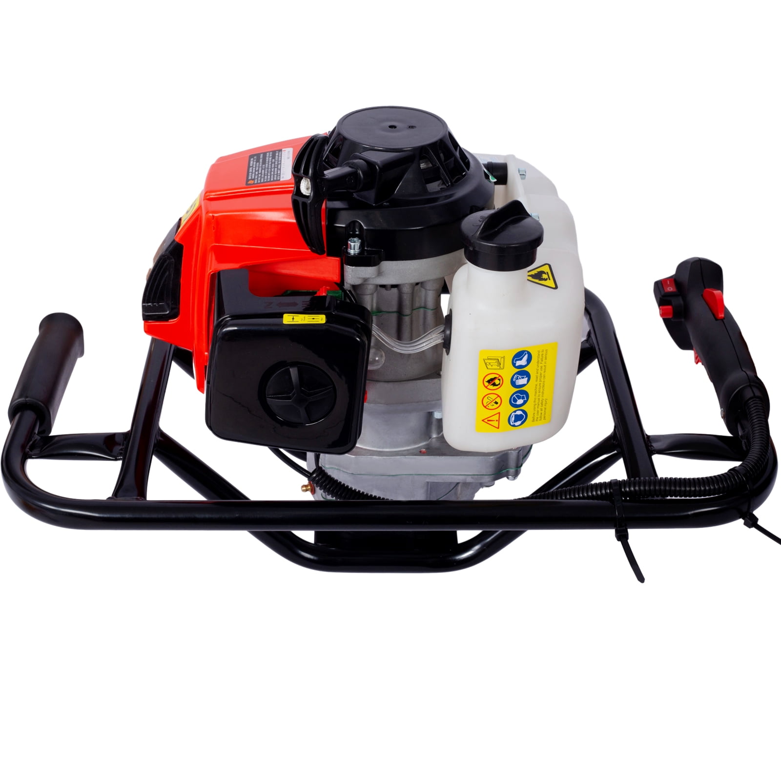 2.7HP Post Hole Digger 63cc Gas-Powered 2-Stroke Auger Digging Drill Shaft Size 3/4" ,EPA certificated with L6"+L10" DRILL BITS,