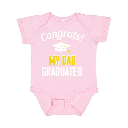 

Inktastic Congrats! My Dad Graduated with Cap Gift Baby Boy or Baby Girl Bodysuit