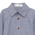 thumbnail image 3 of Wavsuf Kids Baby Boys Dress Shirts Spring Striped Turndown Blue Dress Shirts Size 3 Years, 3 of 5