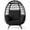 Black/Black, variant on Best Choice Products Wicker Egg Chair Oversized Indoor Outdoor Patio Lounger w/ Steel Frame, 440lb Capacity - Black