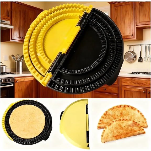 3-in-1 Tortilla Sealer(10 8 6 Inch) Crimper & Empanada Maker Press – Make Tortillas, Dumplings & More with Easy-Clean Food-Grade Tool