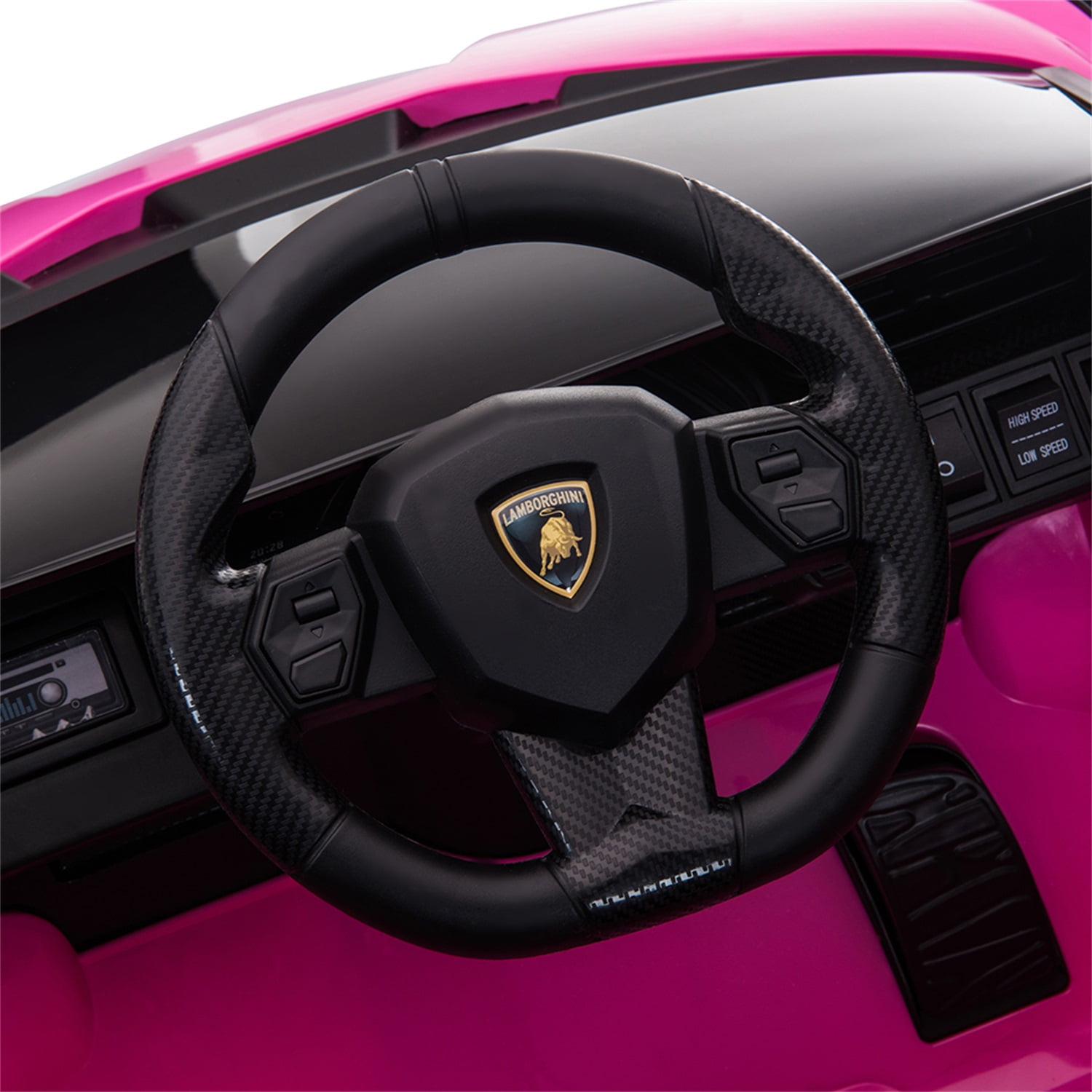 CIPACHO Kids Electric Ride On 12V Licensed Lamborghini SIAN Battery Powered Sports Car Toy with 2 Speeds, Parent Control, Sound System, Pink