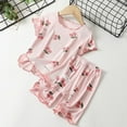 thumbnail image 3 of WOYY Infant Girls Pajamas Cherry Prints Soft Short Sleeve Top and Shorts Sleepwear, Sizes 6M-6Y, 3 of 3