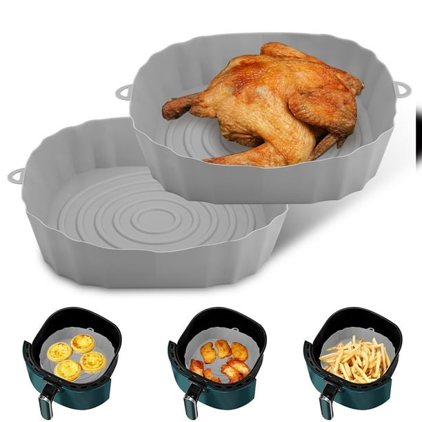2pcs Silicone Air Fryer Liners, TSV Heat Resistant Airfryer Basket