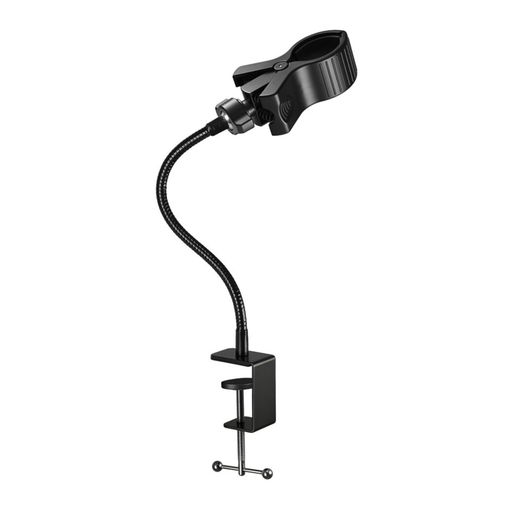 Rotating Clip Mount Microphone Stand with Lock Knob for Secure Attachment on Desks Chairs Stands up to 50mm Thickness